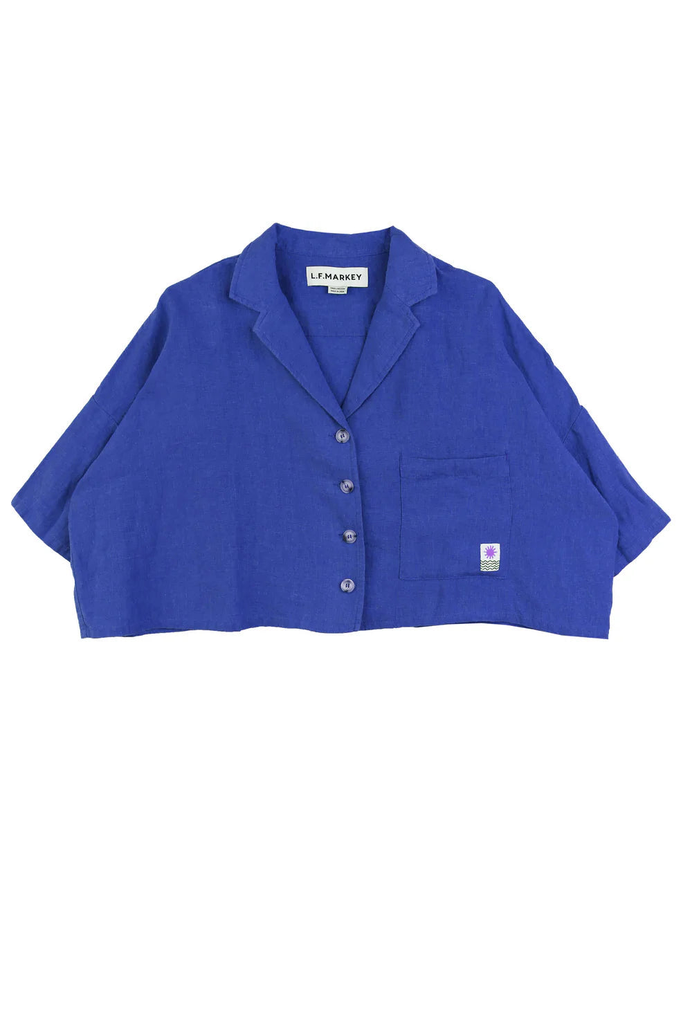 L.F. Markey Maxim Linen Cobalt Shirt - The Mercantile London