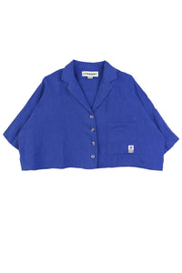 L.F. Markey Maxim Linen Cobalt Shirt - The Mercantile London
