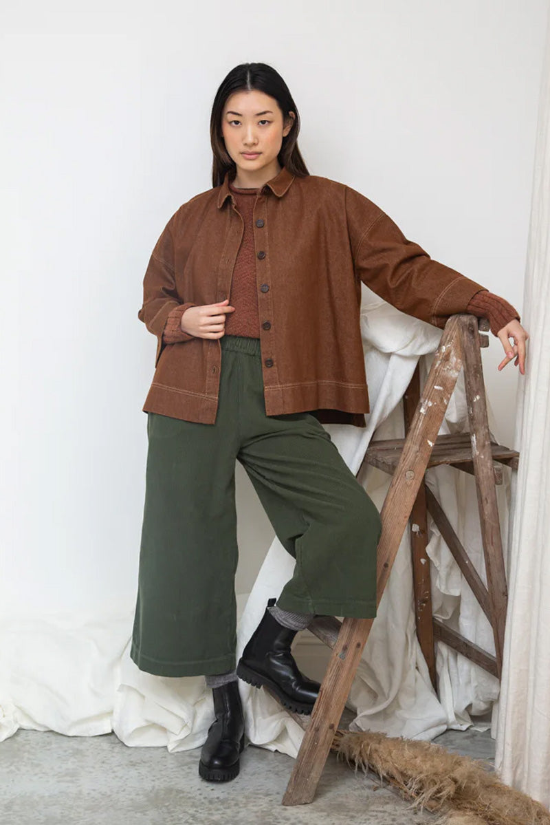 Beaumont Organic Dylan Bark Brown Overshirt - The Mercantile London