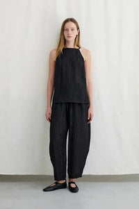 Diarte Dimas Wrinkle Black Top - The Mercantile London