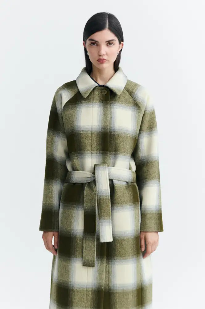 Thinking Mu Green Checks Lise Jacket
