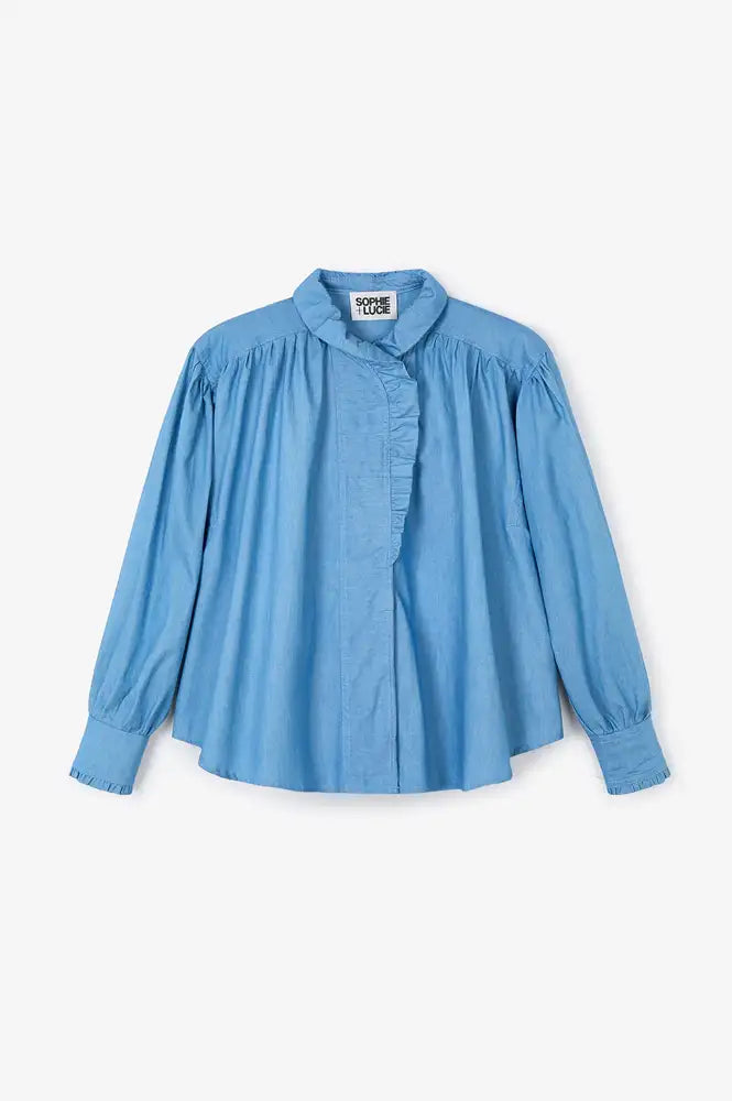 Sophie + Lucie Maribel Blue Denim Blouse - The Mercantile London