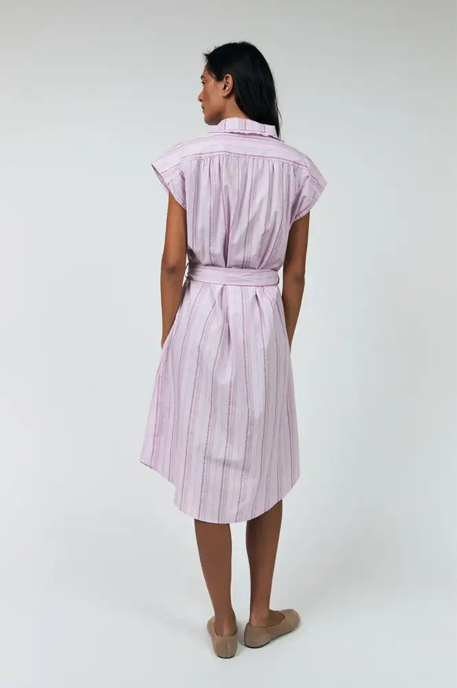 Lolly's Laundry Bey Lilac Stripe Shirt Dress - The Mercantile London