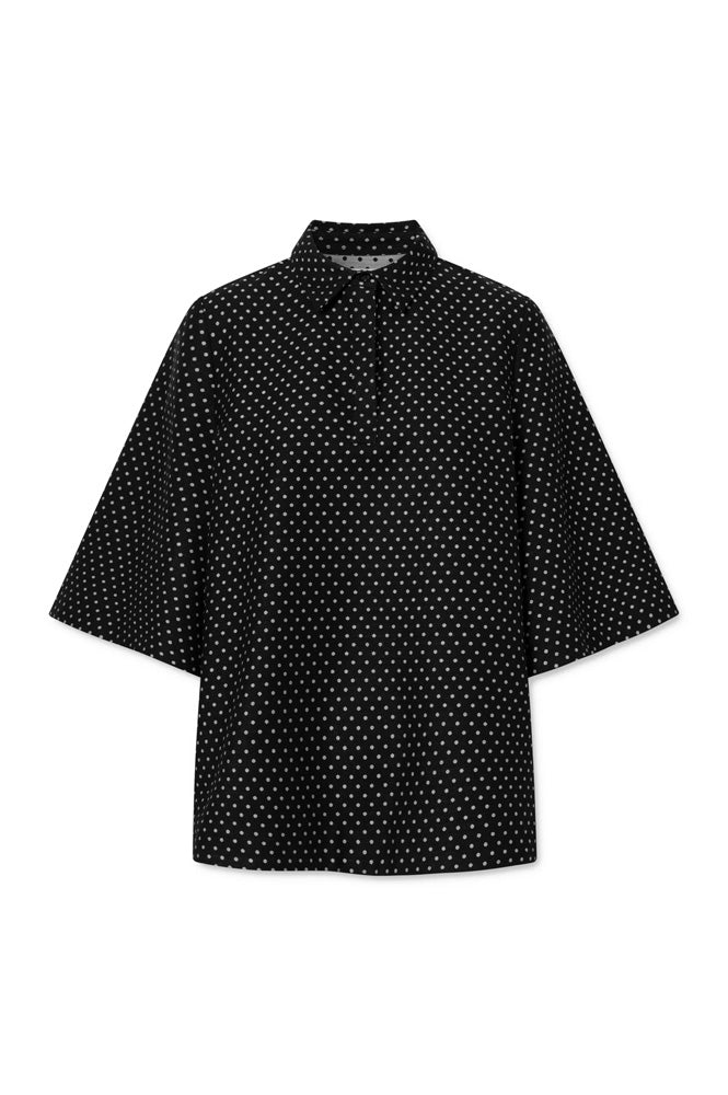 Nué Notes Antibes Black Spot Poloshirt - The Mercantile London