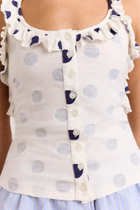 Damson Madder Zazie Polka Dot Jersey Halter Top