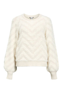 Object Hollow White Sand Chevron Jumper - The Mercantile London