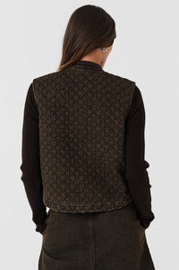 Seventy + Mochi Pablo Houndstooth Cacao Vest - The Mercantile London