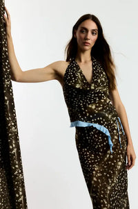 Carmen Says Ice Bambi Noir Halterneck Top - The Mercantile London