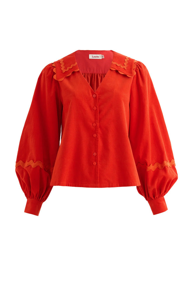 Louche Pallas Paprika Ric Rac Trimmed Blouse - The Mercantile London