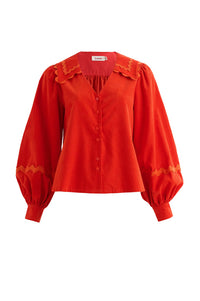 Louche Pallas Paprika Ric Rac Trimmed Blouse - The Mercantile London