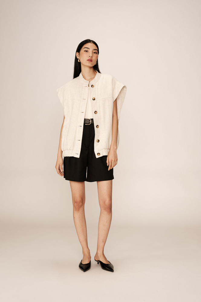 Grace & Mila Placide Beige Vest - The Mercantile London