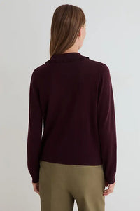 Yerse Granate Fine Knitted Polo Jumper