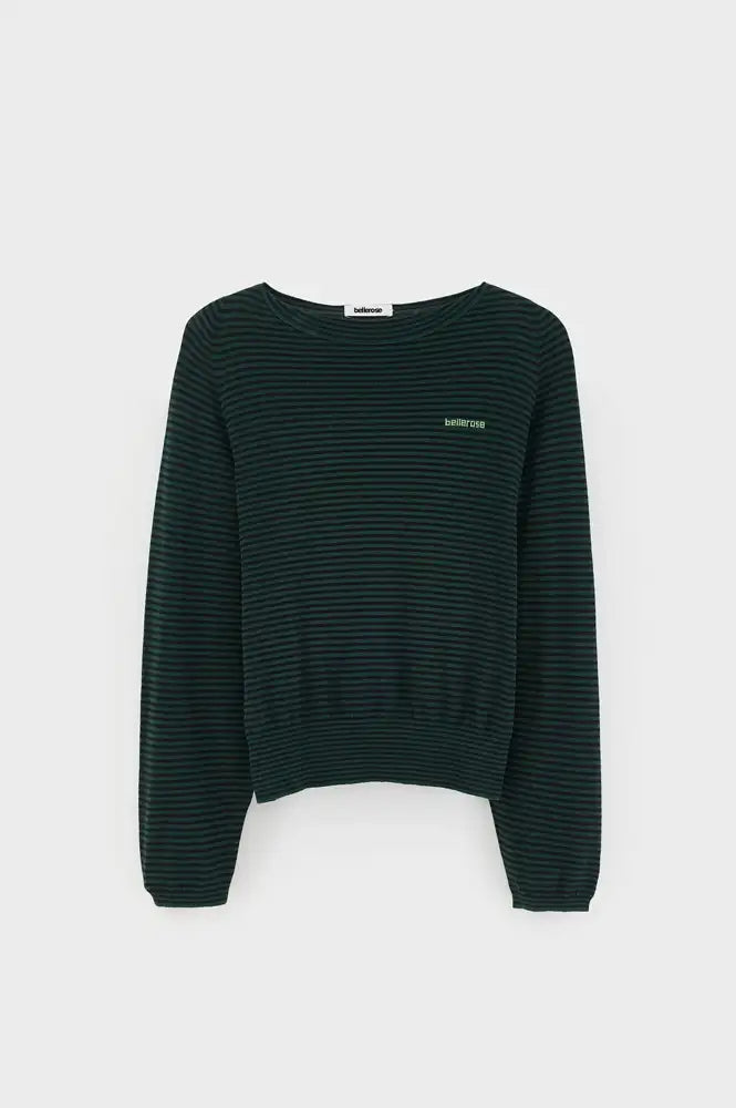 Bellerose Gerhi Bottle Green & Black Striped Sweater