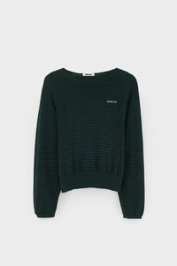 Bellerose Gerhi Bottle Green & Black Striped Sweater