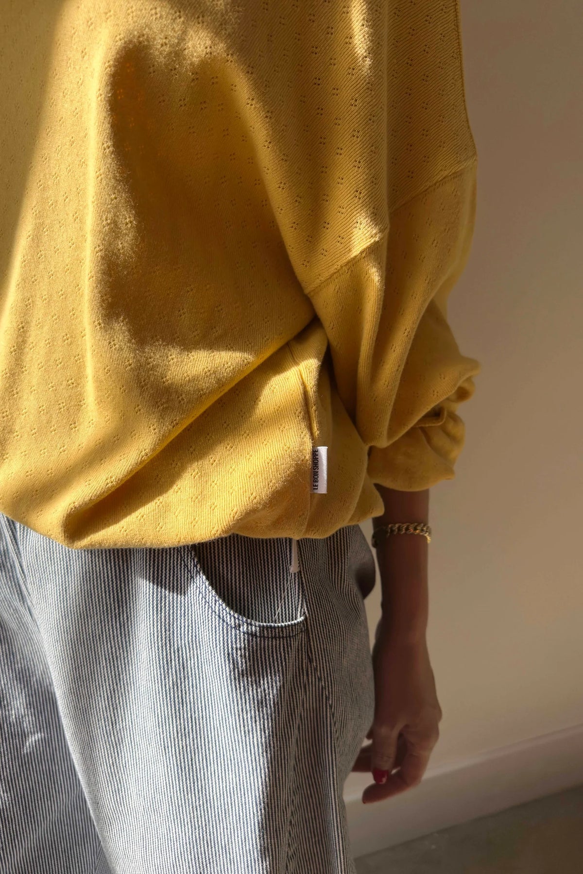 Le Bon Shoppe Pointelle Core Deep Yellow Sweatshirt