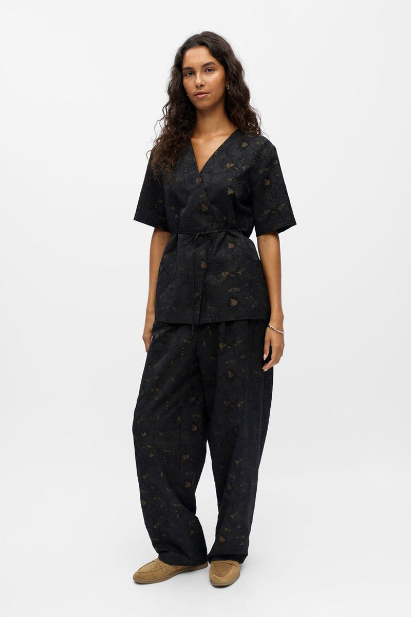 Object Lovia Jacquard Wrap Blouse - The Mercantile London