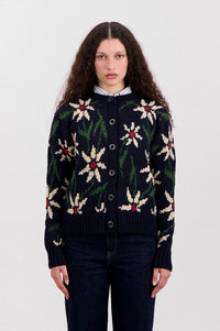 Howlin' Flower Print Navy Cardigan - The Mercantile London