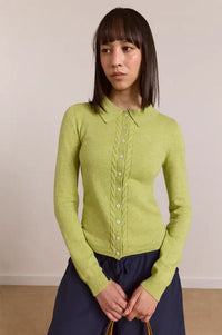Damson Madder Voula Lime Cardigan - The Mercantile London