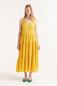 Compania Fantastica Flowing Yellow Midi Dress - The Mercantile London