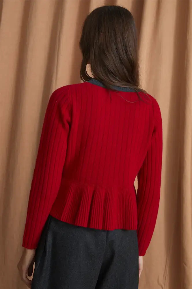 Sophie + Lucie Leila Red Knitted Cardigan