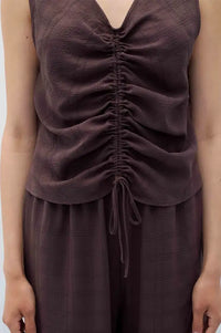 Rita Row Bisou Brown Reversible Ruched Top - The Mercantile London