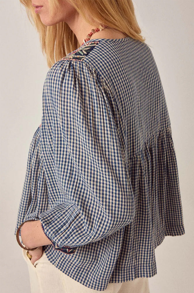 Maison Hotel April Gingham Bloom Blouse - The Mercantile London