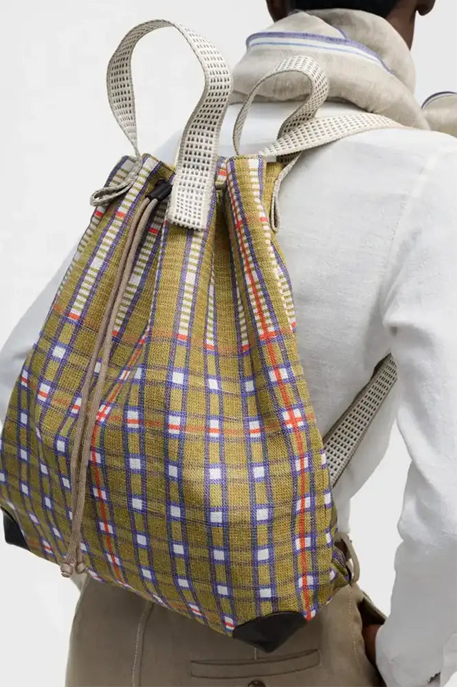 Épice Paris Chennai Olive Check Backpack - The Mercantile London