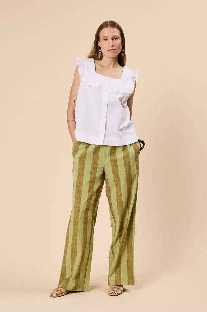TBCo White Cotton Broderie Sleeveless Top