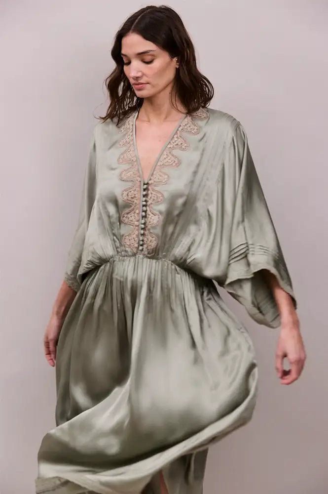 Faune Honeysuckle Sage Dress - The Mercantile London