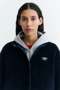 Thinking Mu Kourtney Navy Shearling Jacket - The Mercantile London
