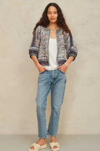 M.A.B.E Cass Indigo & Rust Print Jacket - The Mercantile London