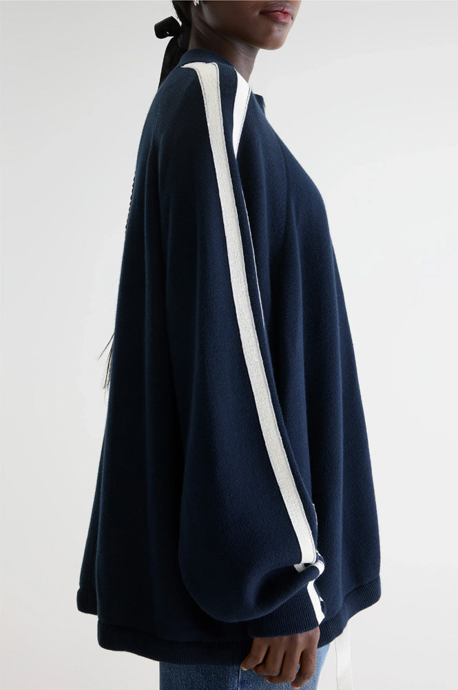 Bellerose Angik Navy Zip-Up Cardigan