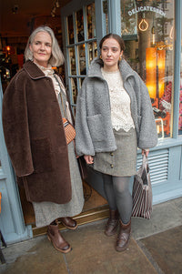 Numph Avey Caviar Herringbone Mini Skirt - The Mercantile London