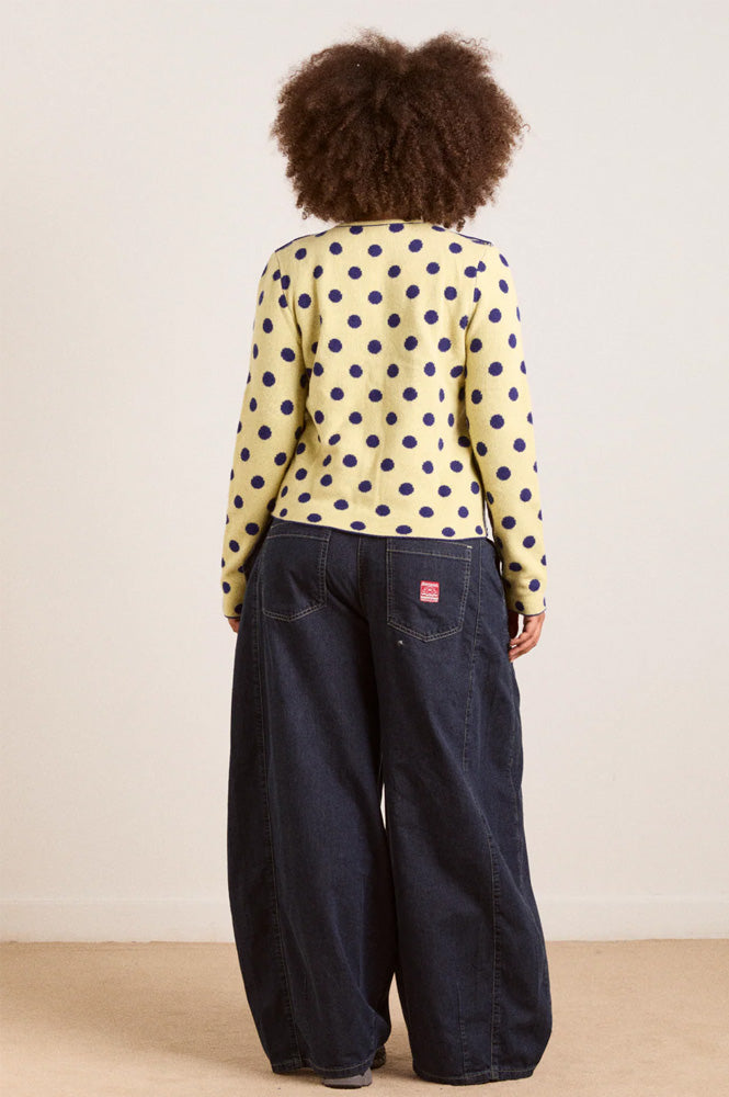 Damson Madder Tabitha Reversible Butter & Navy Cardigan