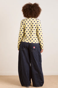 Damson Madder Tabitha Reversible Butter & Navy Cardigan