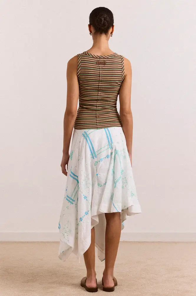 Damson Madder Arlea Brown Stripe V-Neck Tank Top