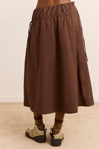 Damson Madder Caspia Chocolate Volume Midi Skirt