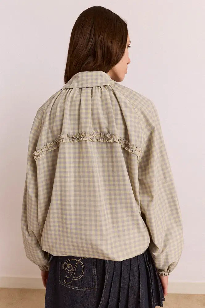 Damson Madder Lailah Oyster Gingham Lightweight Bomber