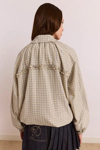 Damson Madder Lailah Oyster Gingham Lightweight Bomber