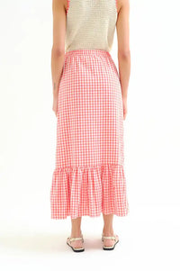 Compania Fantastica Red Gingham Ruffle Skirt