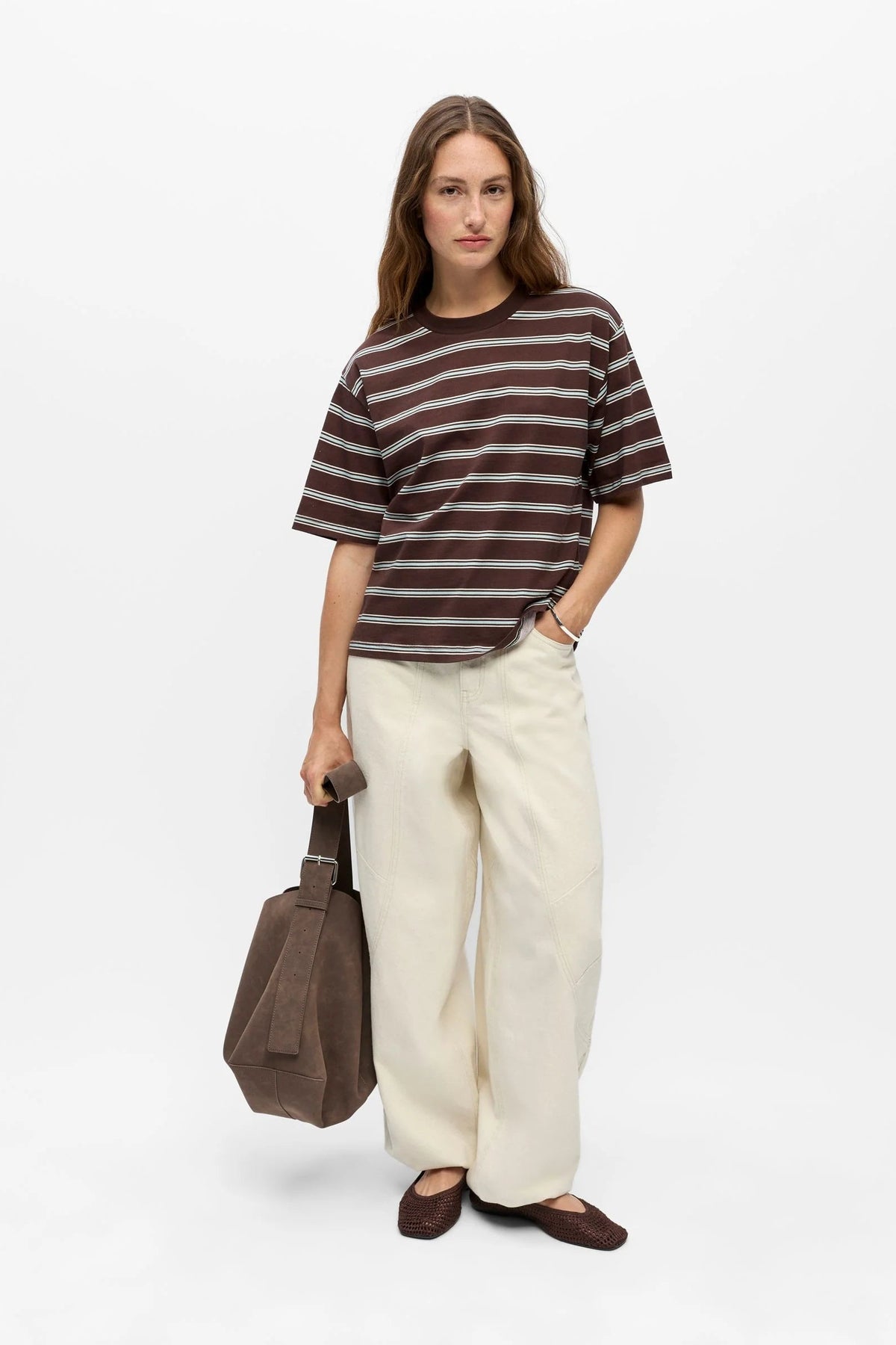 Object Gima Seal Brown Loose Fit T-Shirt