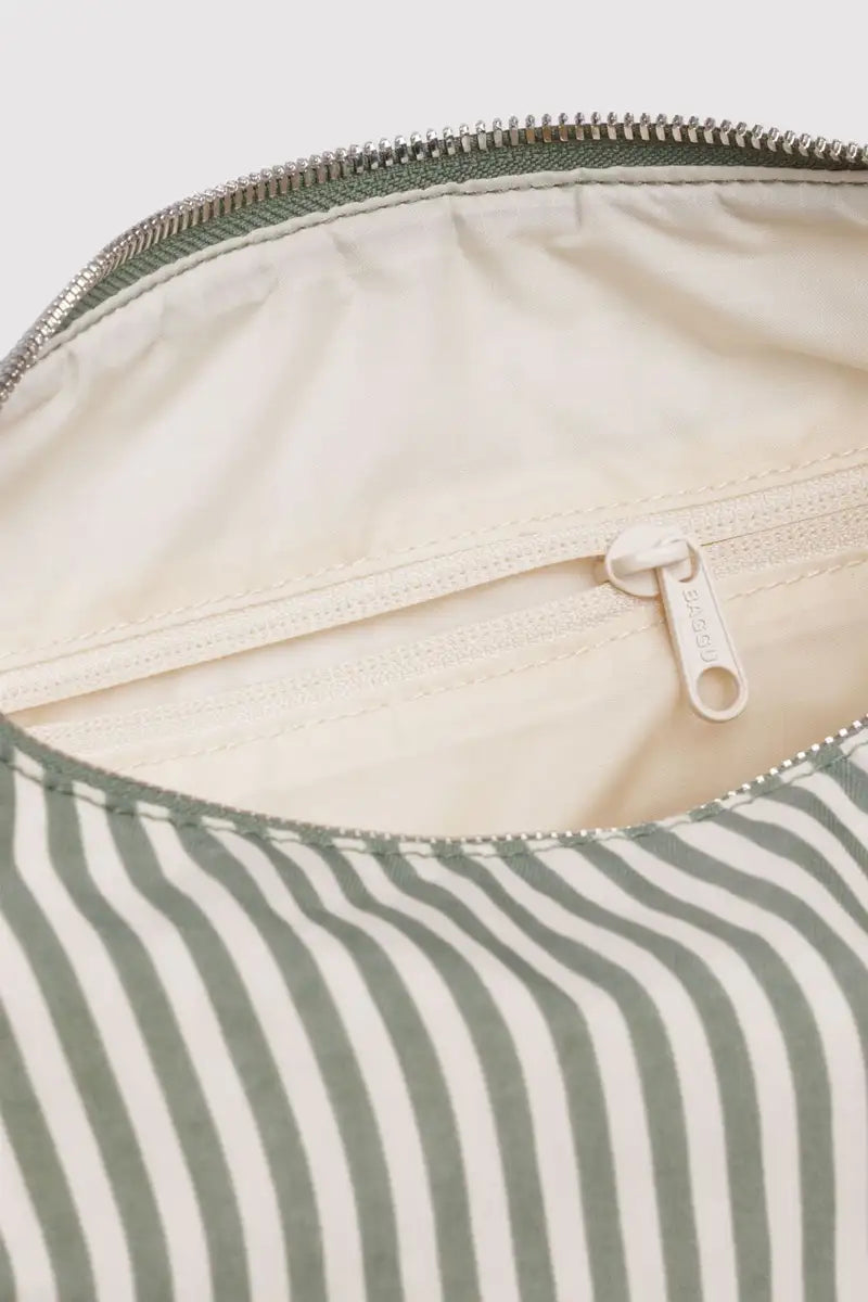 Baggu Sage Stripe Meringue Bag