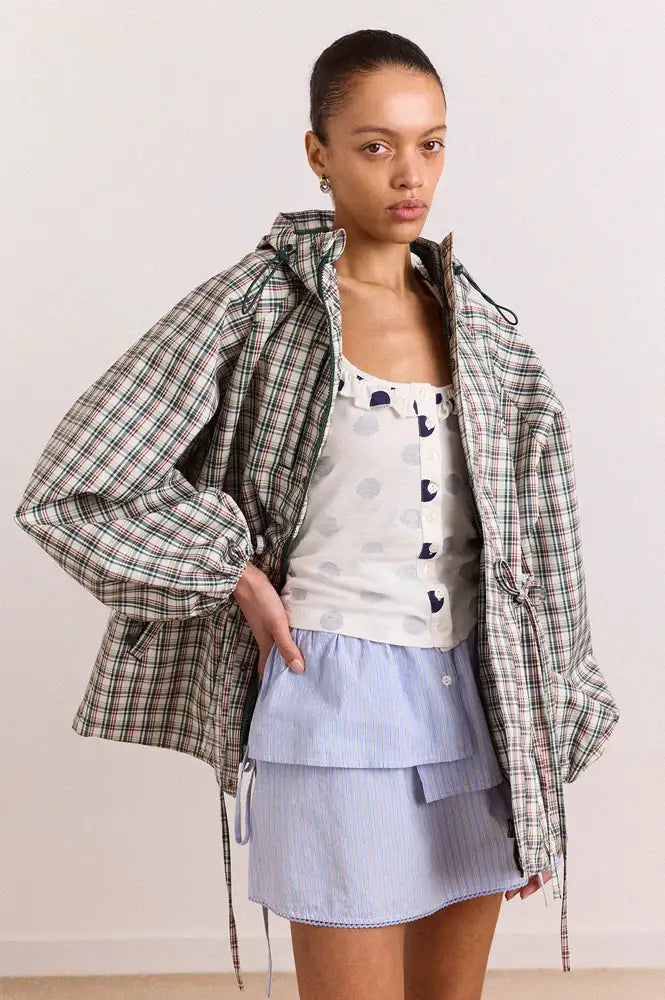 Damson Madder Liu Elderberry Check Raincoat
