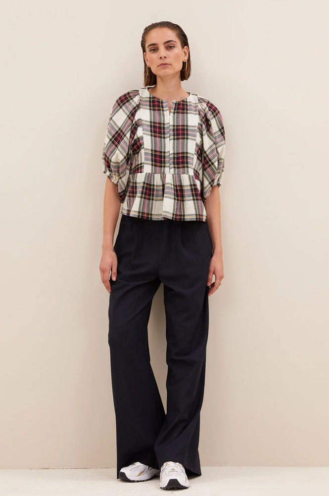By-Bar Avelon Tartan Check Blouse - The Mercantile London