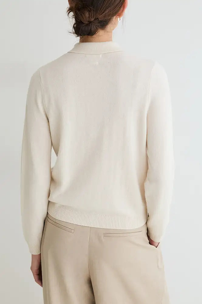 Yerse Ecru Long Sleeve Cardigan