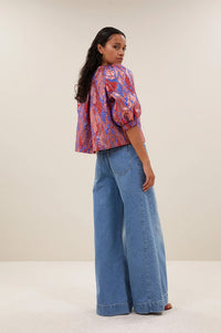 By-Bar Mauri Coral Jacquard Blouse