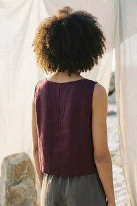 Artisans Of Humanity Wine Linen Tank Top