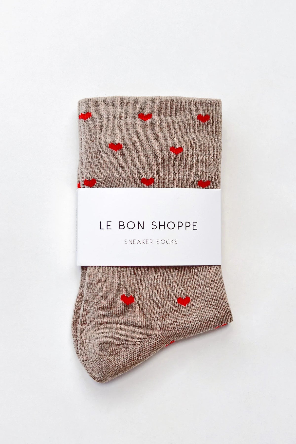 Le Bon Shoppe Latte & Red Heart Sneaker Socks