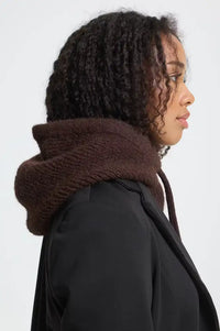 ICHI Gunilla Chicory Coffee Knitted Hood