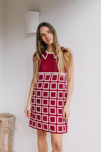 Indi & Cold Red Crochet Mini Dress - The Mercantile London